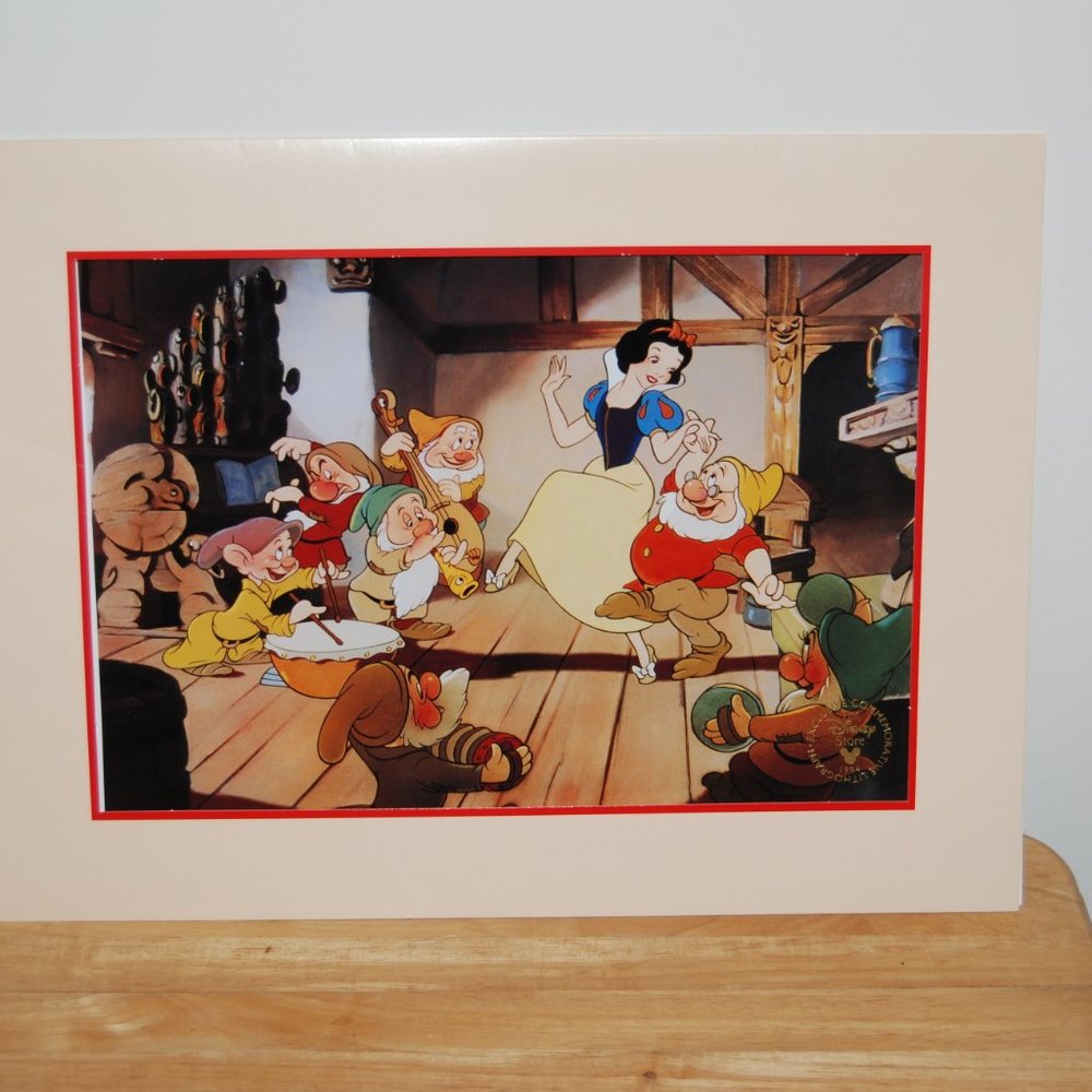 Walt Disney 1994 Lithograph Snow White/ 7 Dwarfs